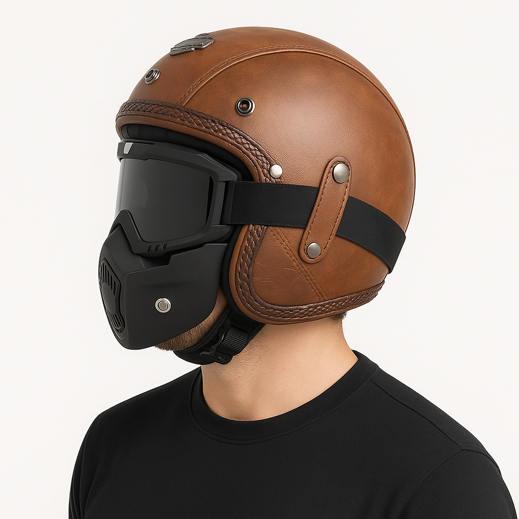 Casque Moto Vintage –  Style et Look Racer, Homologué DOT & ECE