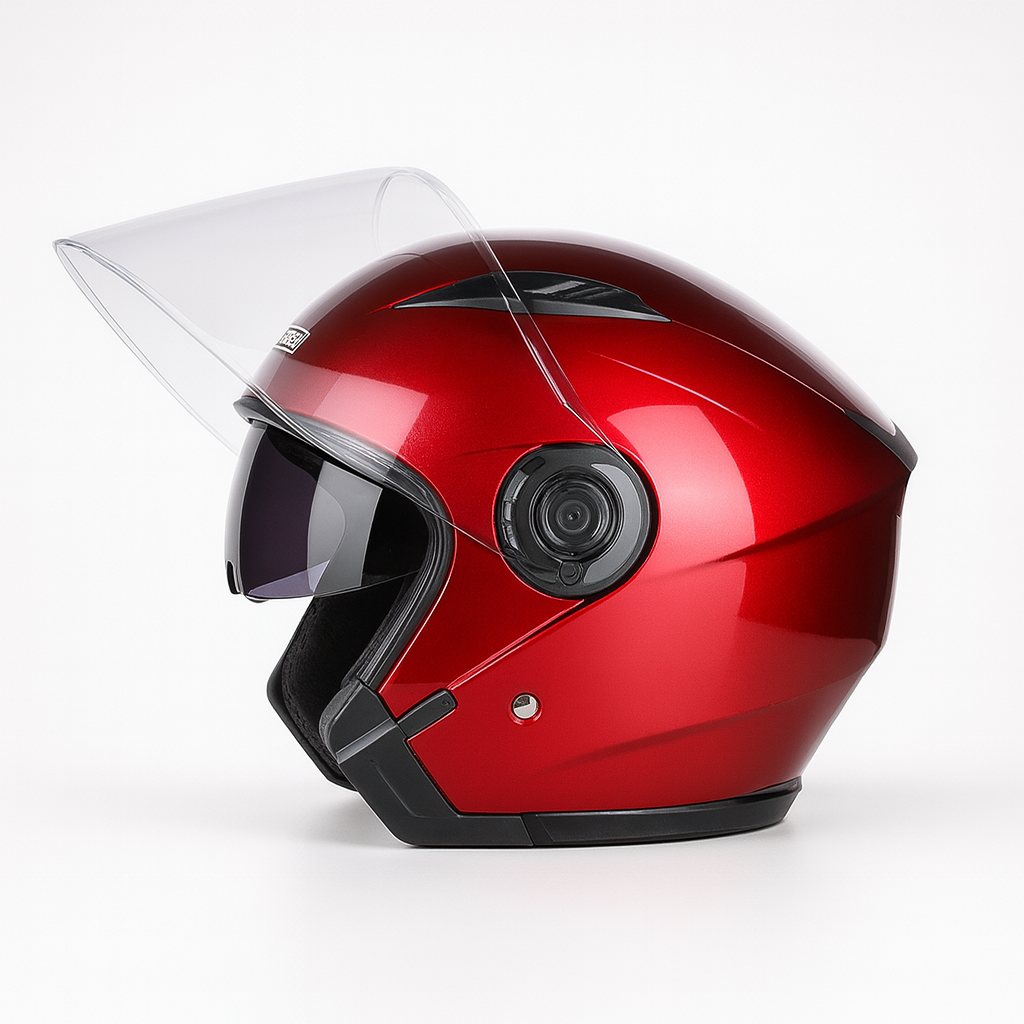 Casque Moto Jet - Ouvert Double Visière – Homologué DOT & ECE