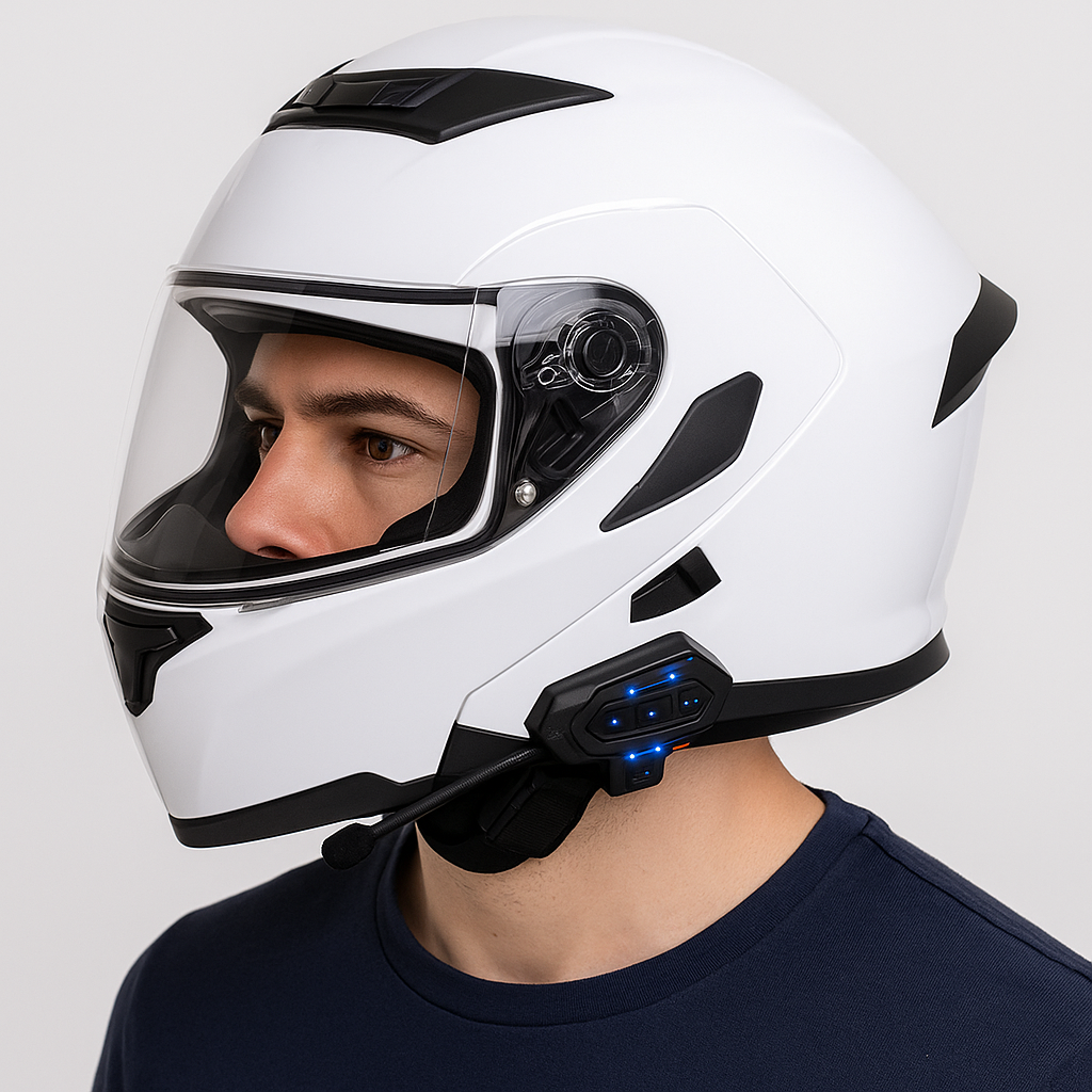 Casque Moto Bluetooth – Double Visière, Intégral & Connecté – Homologué DOT ECE