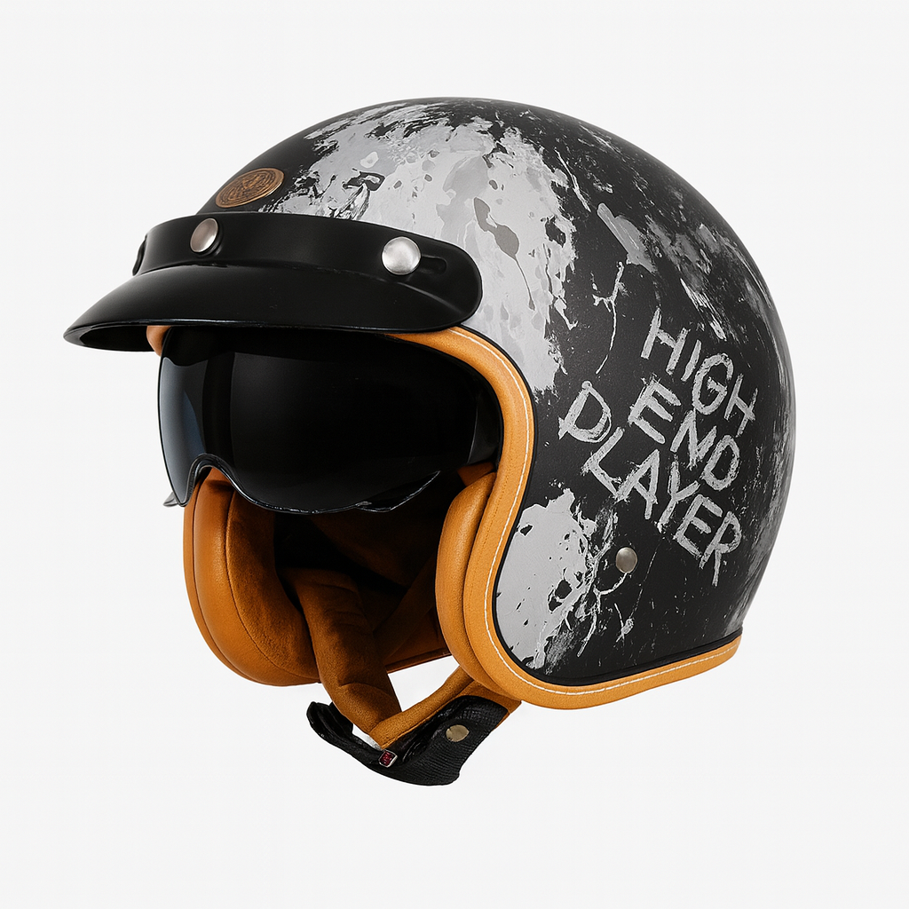Casque Moto Vintage –  Style et Look Racer, Homologué DOT & ECE