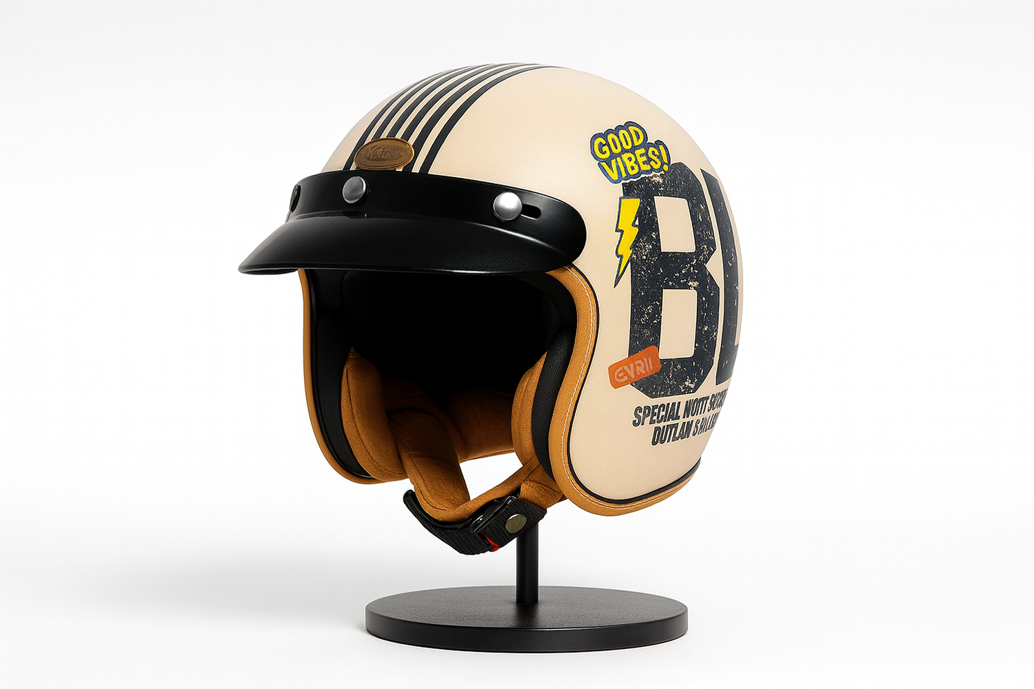 Casque Moto Vintage –  Style et Look Racer, Homologué DOT & ECE