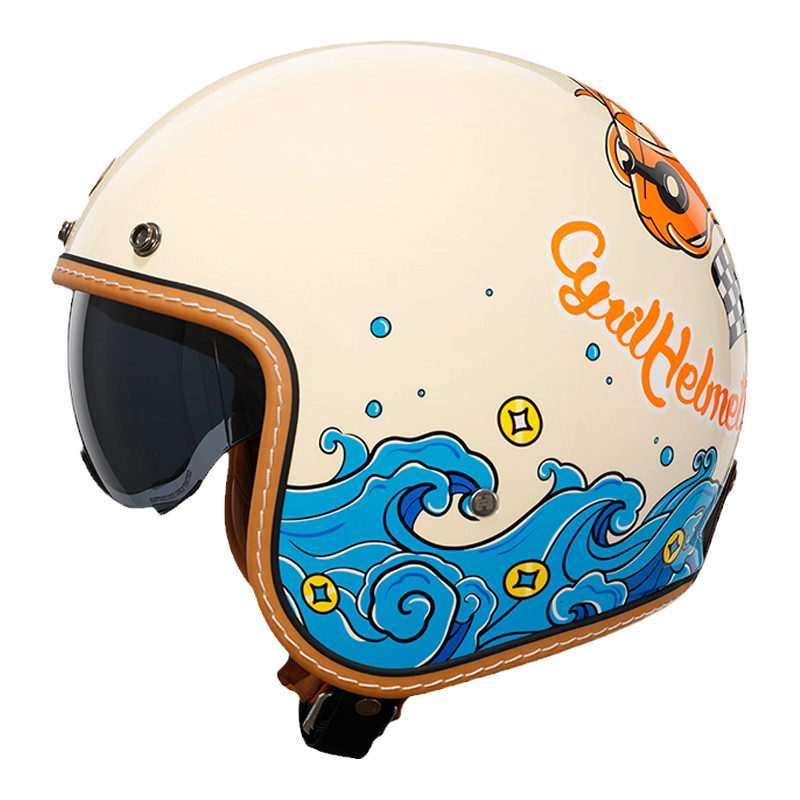 Casque Moto Vintage –  Style et Look Racer, Homologué DOT & ECE