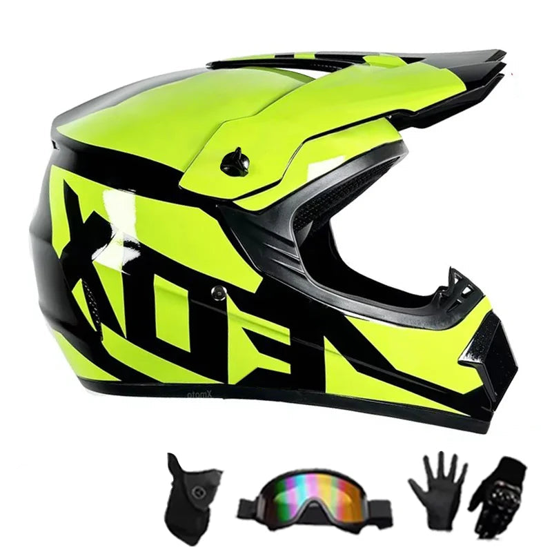 Casque Motocross – Homologué DOT + ECE | Design Futuriste Ultra Stylé | VTT, MX, Tout-Terrain