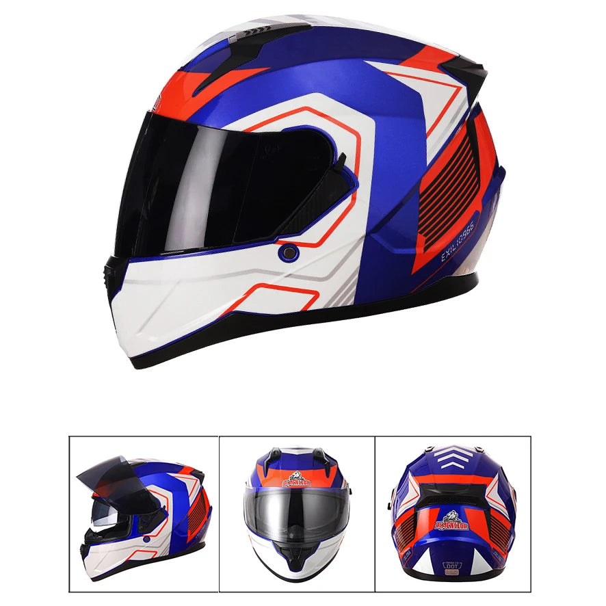 Casque modulable moto – intégral, certifié DOT & ECE, confort 4 saisons & style sportif