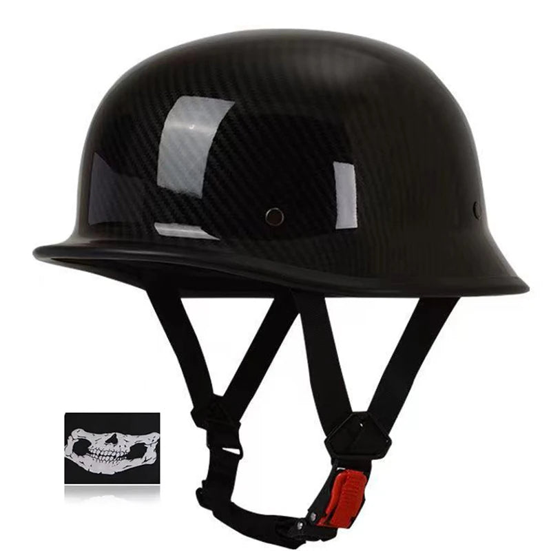 Casque Vintage Demi-Visage – Style Allemand, Sécurité Moderne