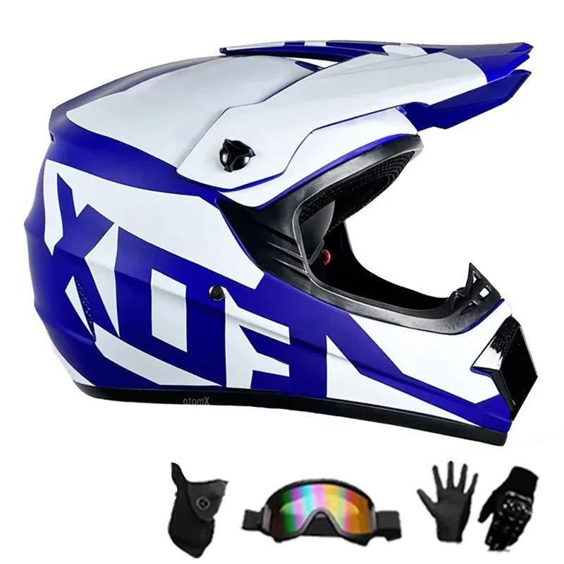 Casque Motocross – Homologué DOT + ECE | Design Futuriste Ultra Stylé | VTT, MX, Tout-Terrain