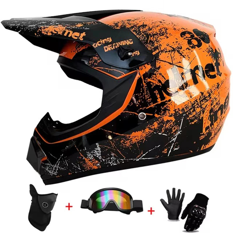 Casque Motocross – Homologué DOT + ECE | Design Futuriste Ultra Stylé | VTT, MX, Tout-Terrain