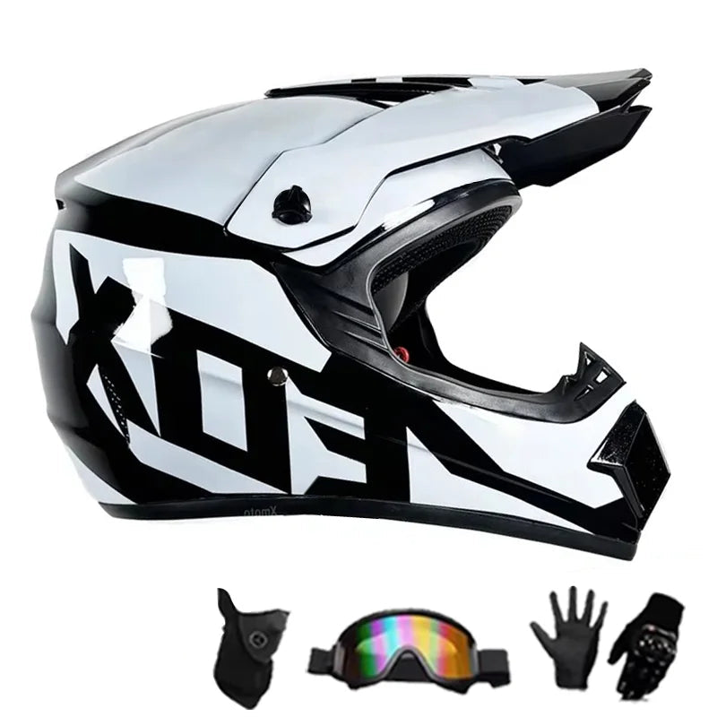 Casque Motocross – Homologué DOT + ECE | Design Futuriste Ultra Stylé | VTT, MX, Tout-Terrain