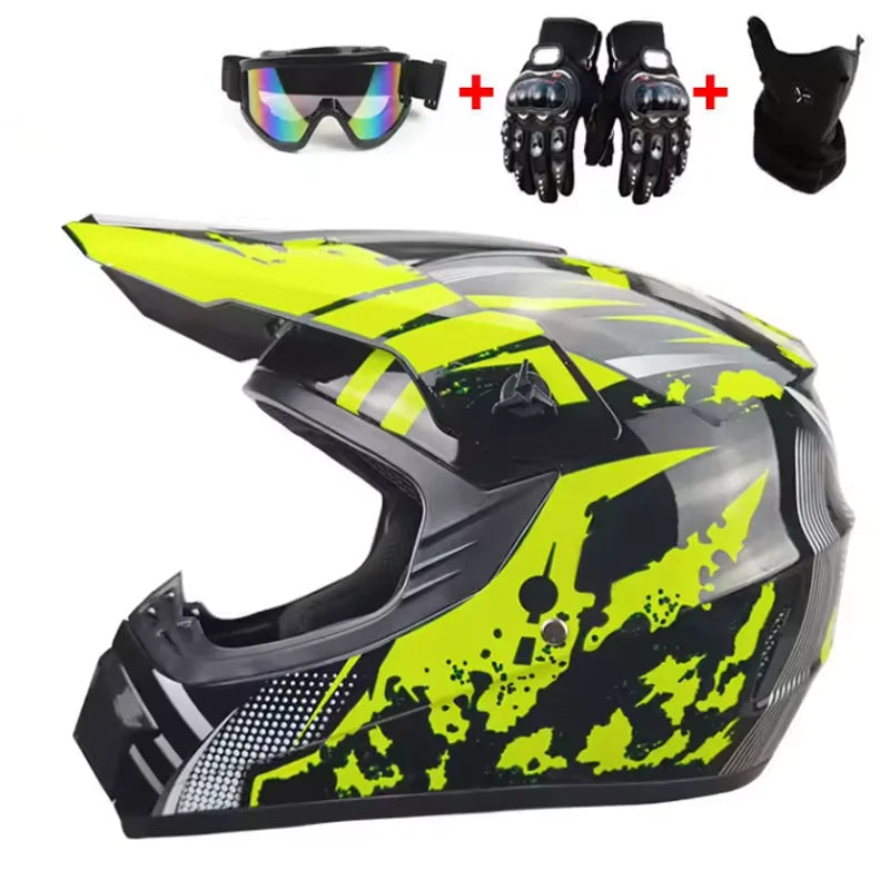 Casque Motocross – Homologué DOT + ECE | Design Futuriste Ultra Stylé | VTT, MX, Tout-Terrain