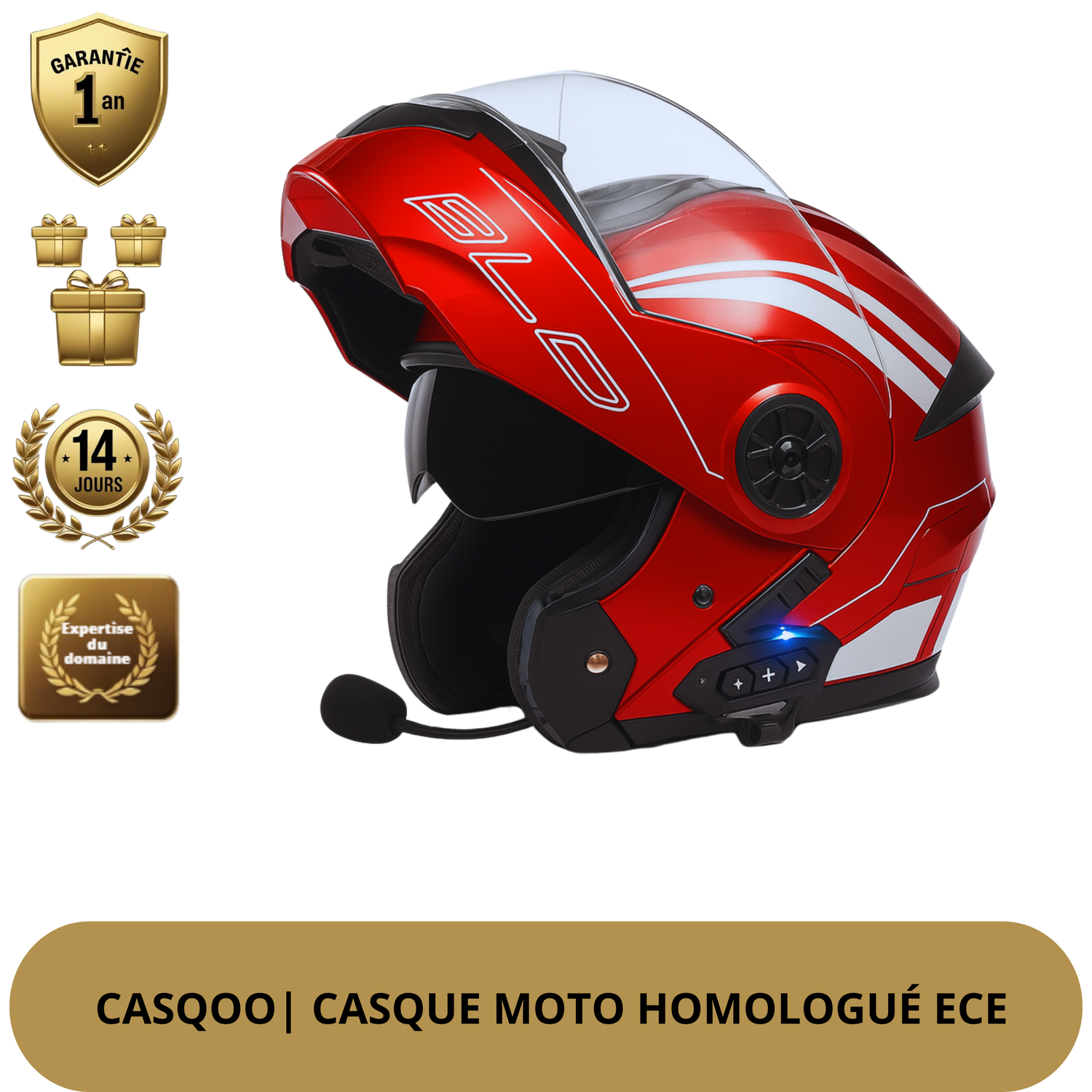 Casque moto Bluetooth rabattable ECE/DOT – Connecté, sécurisant, prêt pour tous tes trajets
