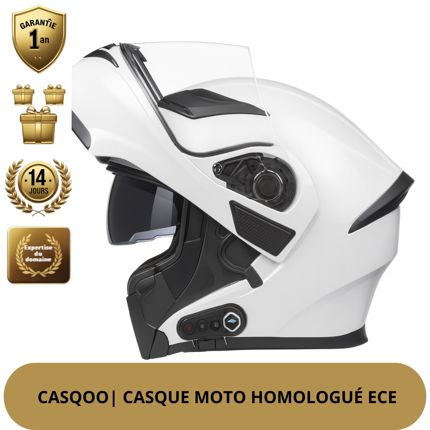 Casque Moto Bluetooth – Double Visière, Intégral & Connecté – Homologué DOT ECE