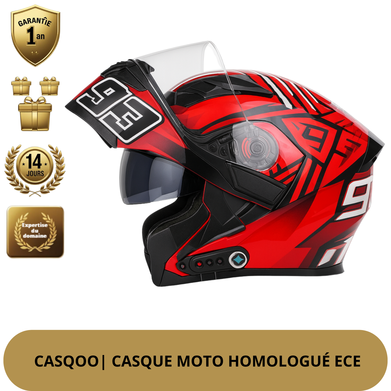 Casque Moto Bluetooth – Double Visière, Intégral & Connecté – Homologué DOT ECE