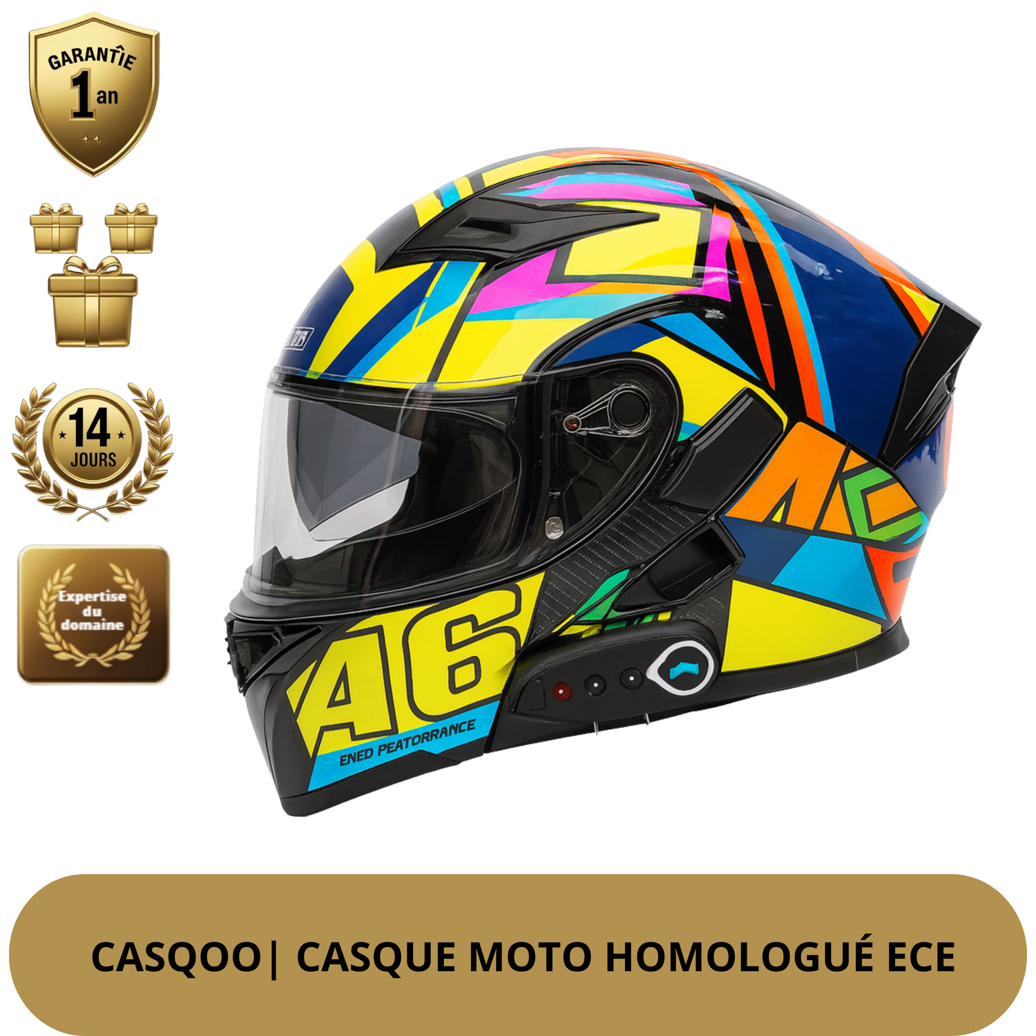 Casque Moto Bluetooth – Double Visière, Intégral & Connecté – Homologué DOT ECE