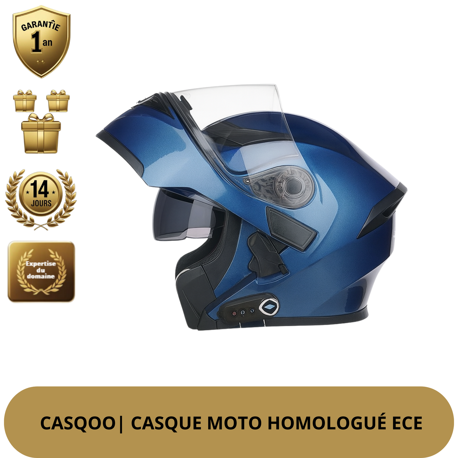Casque Moto Bluetooth – Double Visière, Intégral & Connecté – Homologué DOT ECE
