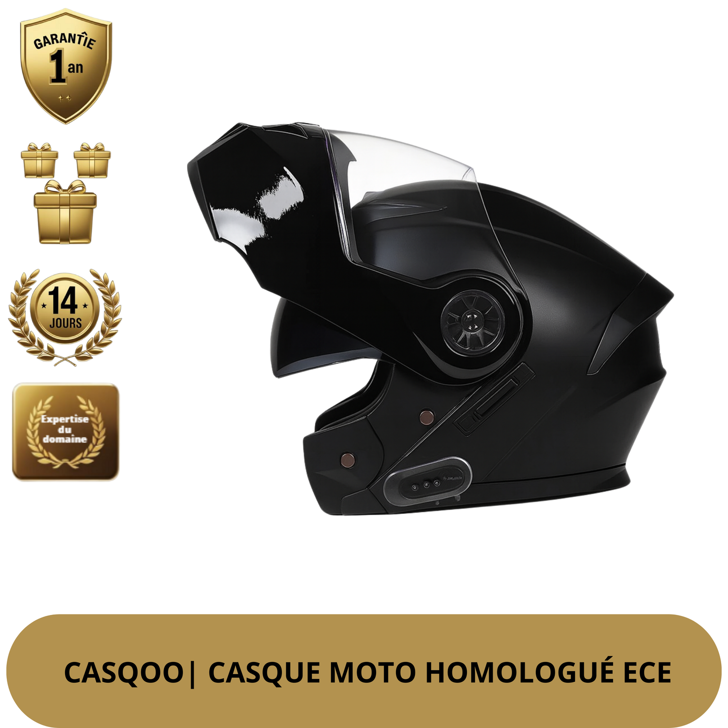 Casque moto Bluetooth rabattable ECE/DOT – Connecté, sécurisant, prêt pour tous tes trajets