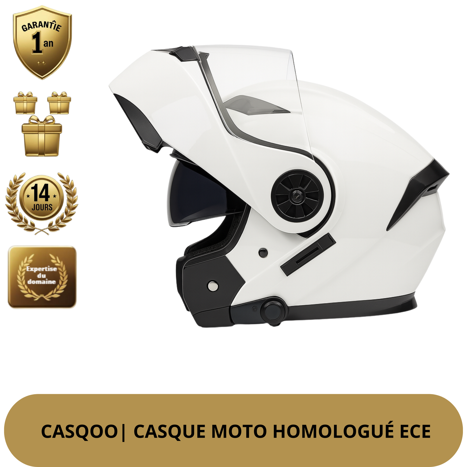 Casque moto Bluetooth rabattable ECE/DOT – Connecté, sécurisant, prêt pour tous tes trajets