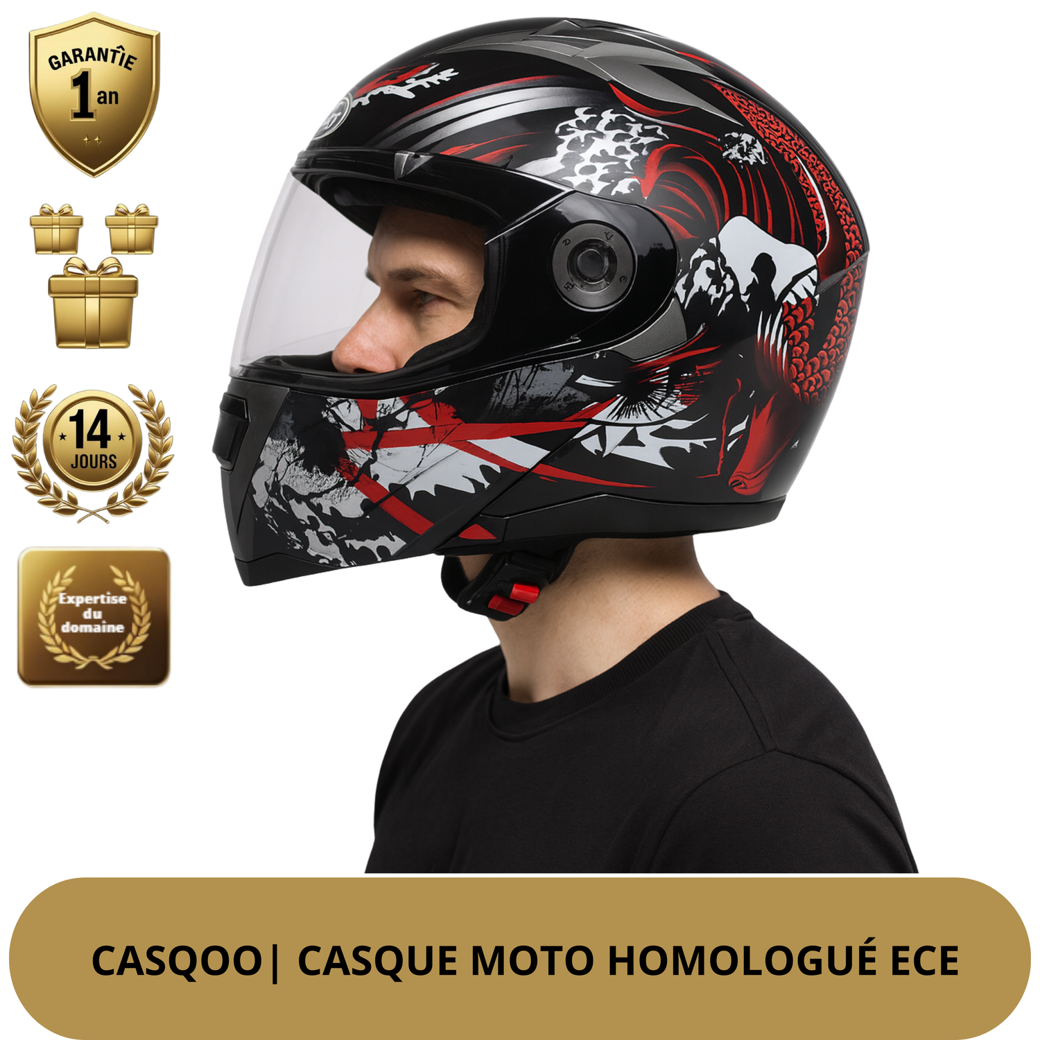 Casque Moto Homme – Protection Intégrale, Style Imparable