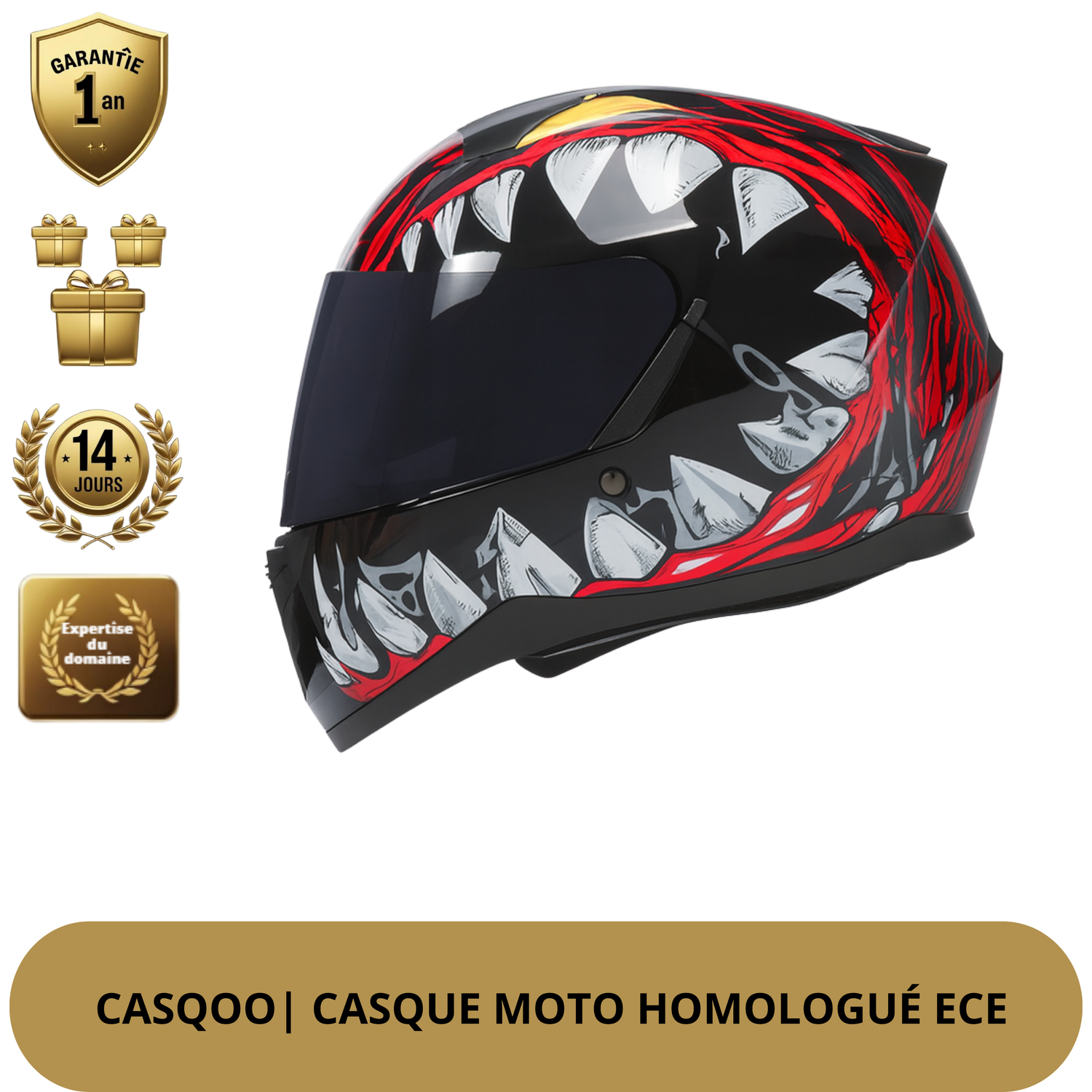 Casque modulable moto – intégral, certifié DOT & ECE, confort 4 saisons & style sportif