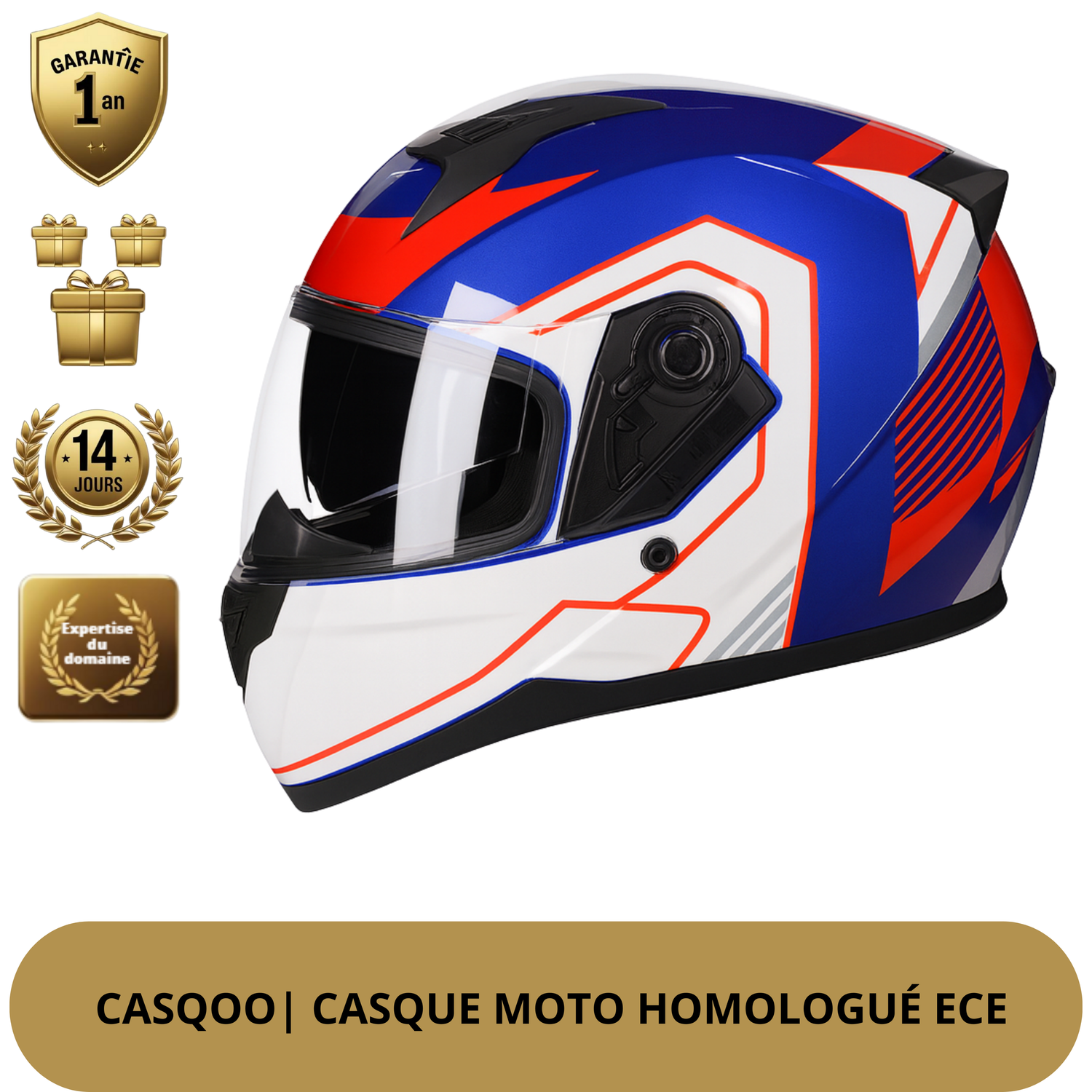 Casque modulable moto – intégral, certifié DOT & ECE, confort 4 saisons & style sportif