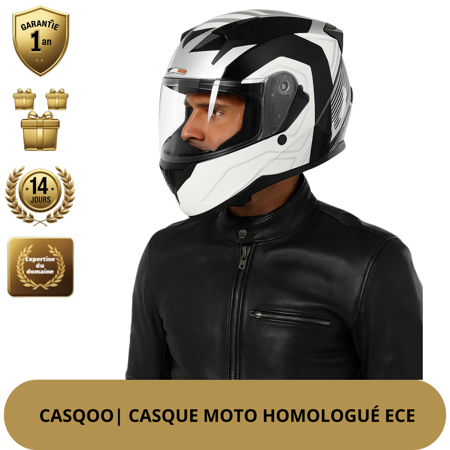 Casque modulable moto  – intégral, certifié DOT & ECE, confort 4 saisons & style sportif
