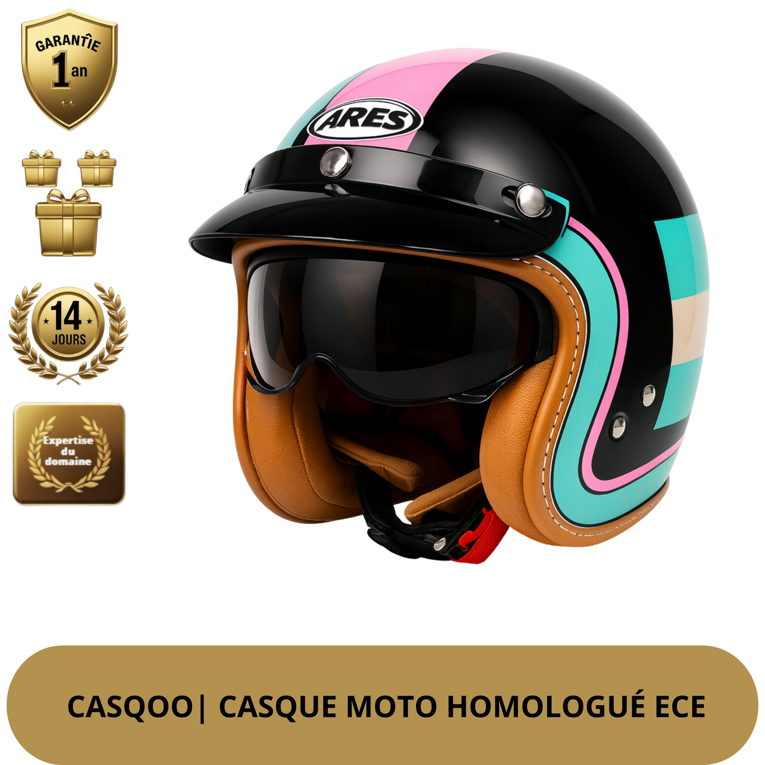 Casque moto femme  demi‑visage