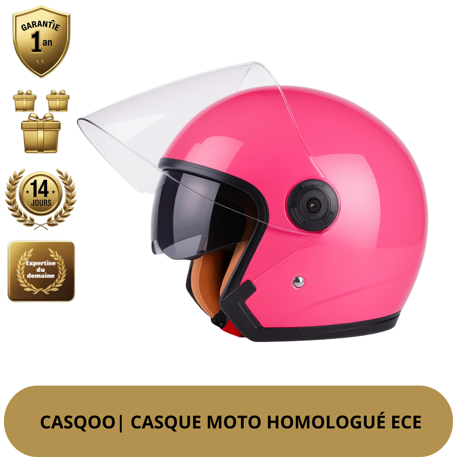 Casque Moto Jet - Ouvert Double Visière – Homologué DOT & ECE