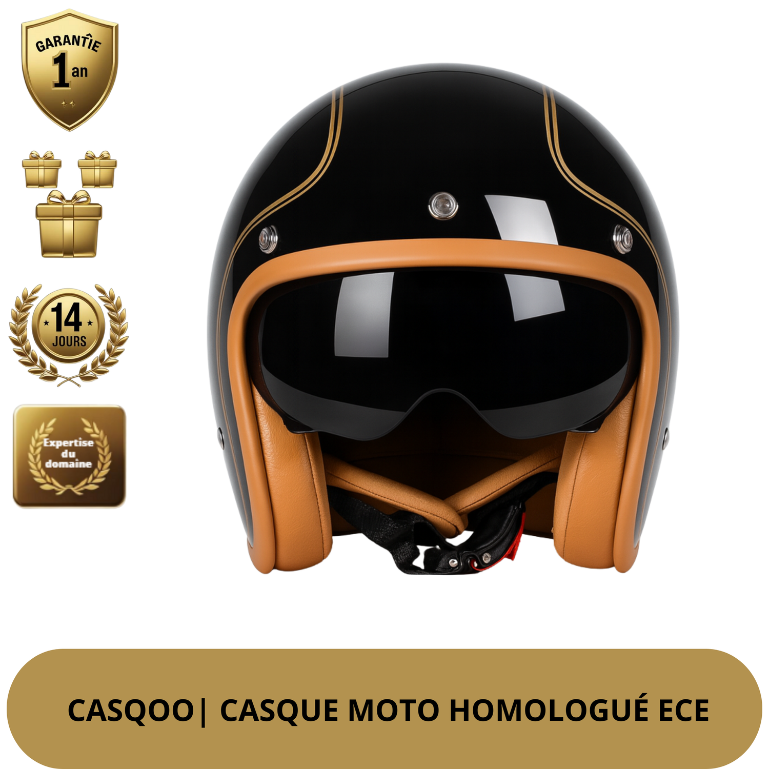 Casque Moto Jet - Visière Teintée - Homologué DOT & ECE