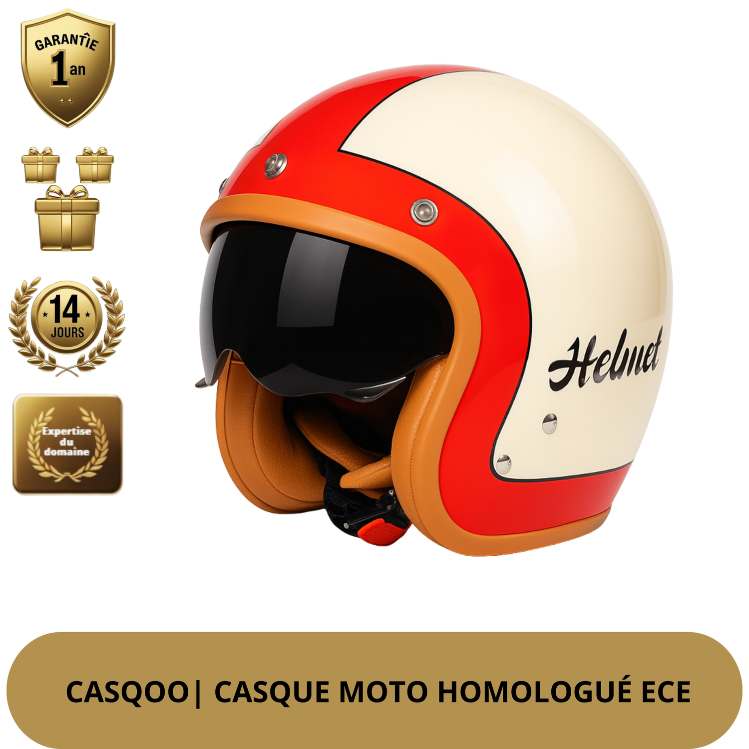 Casque Moto Jet - Visière Teintée - Homologué DOT & ECE