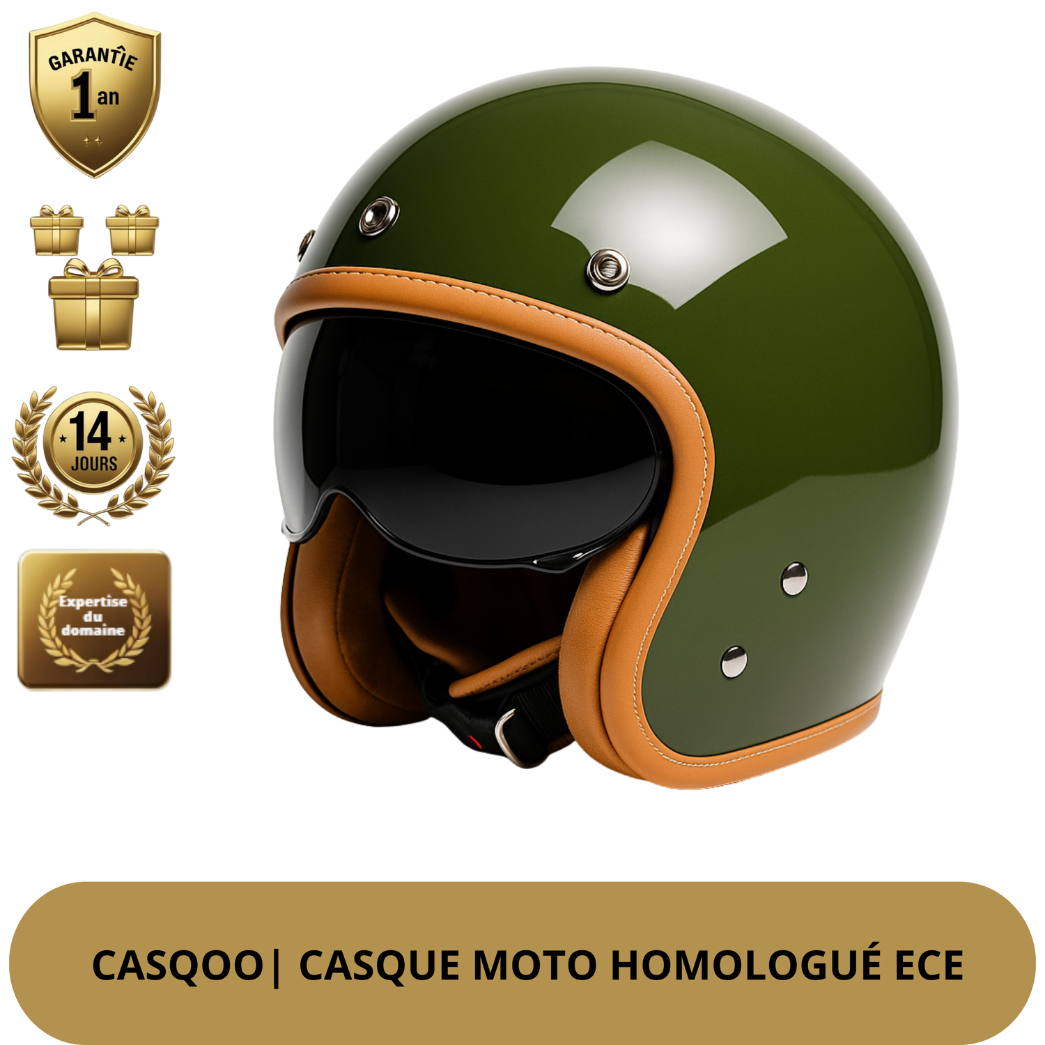 Casque Moto Jet - Visière Teintée - Homologué DOT & ECE