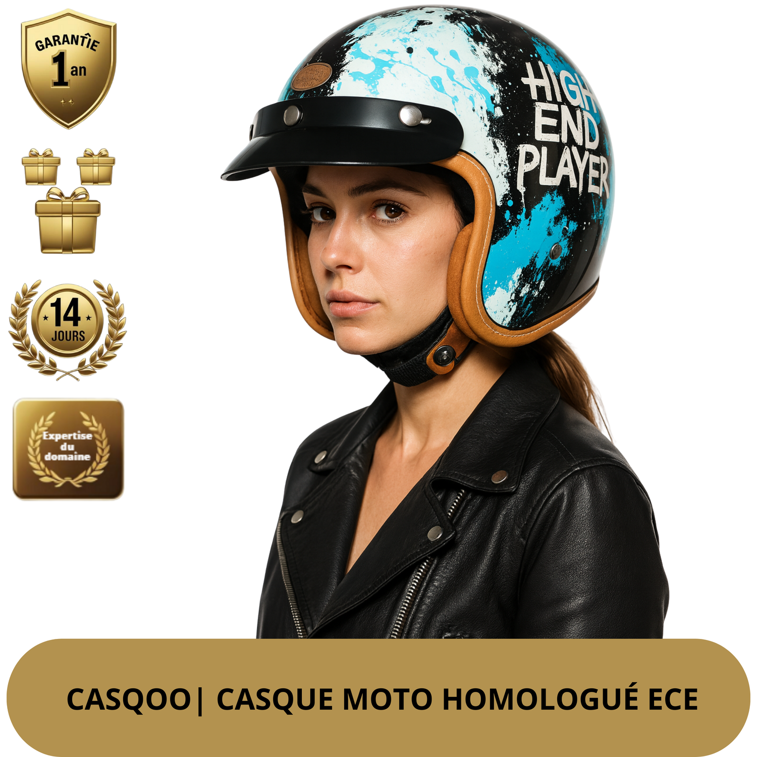 Casque Moto Vintage –  Style et Look Racer, Homologué DOT & ECE